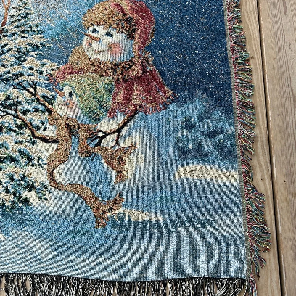 Dona Gelsinger Snowman Family  Tapestry Throw Blanket 50 X‎ 60 Metallic